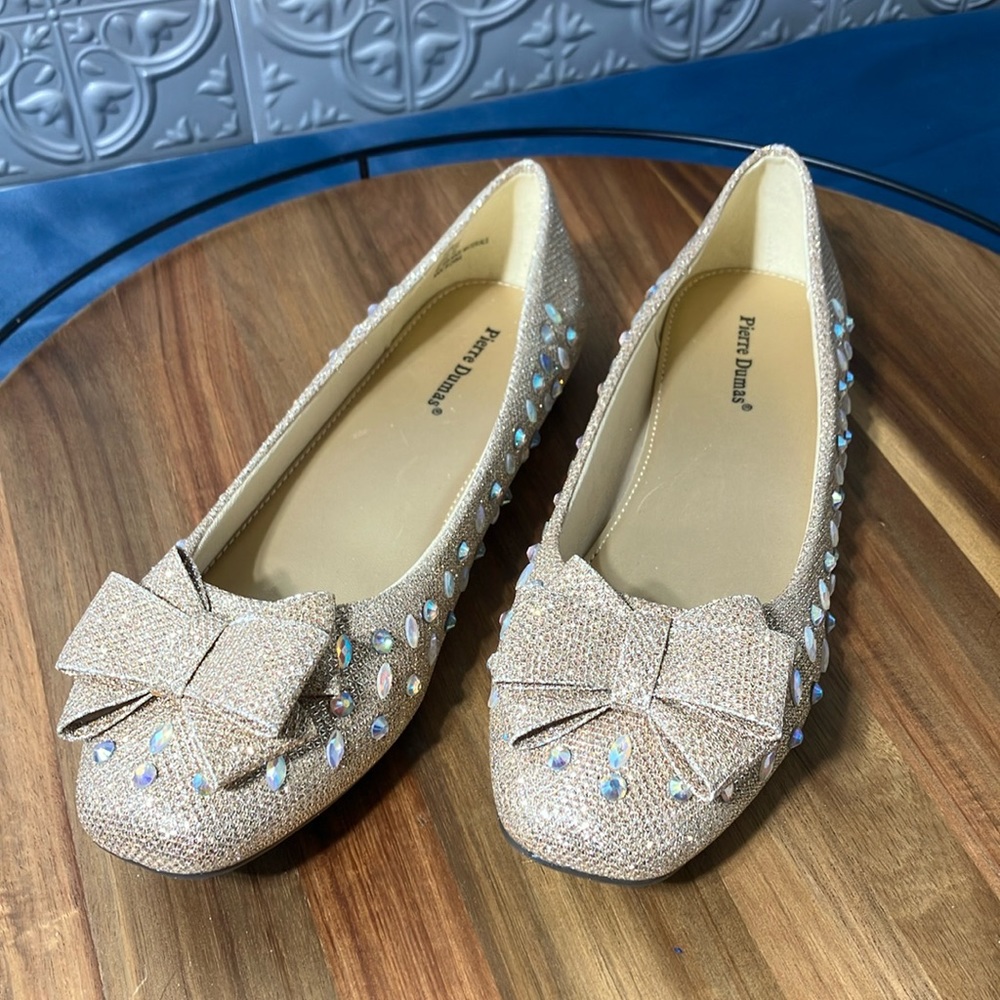NIB - Pierre Dumas Wedding / Prom / Dress Exquisite Platinum Flats